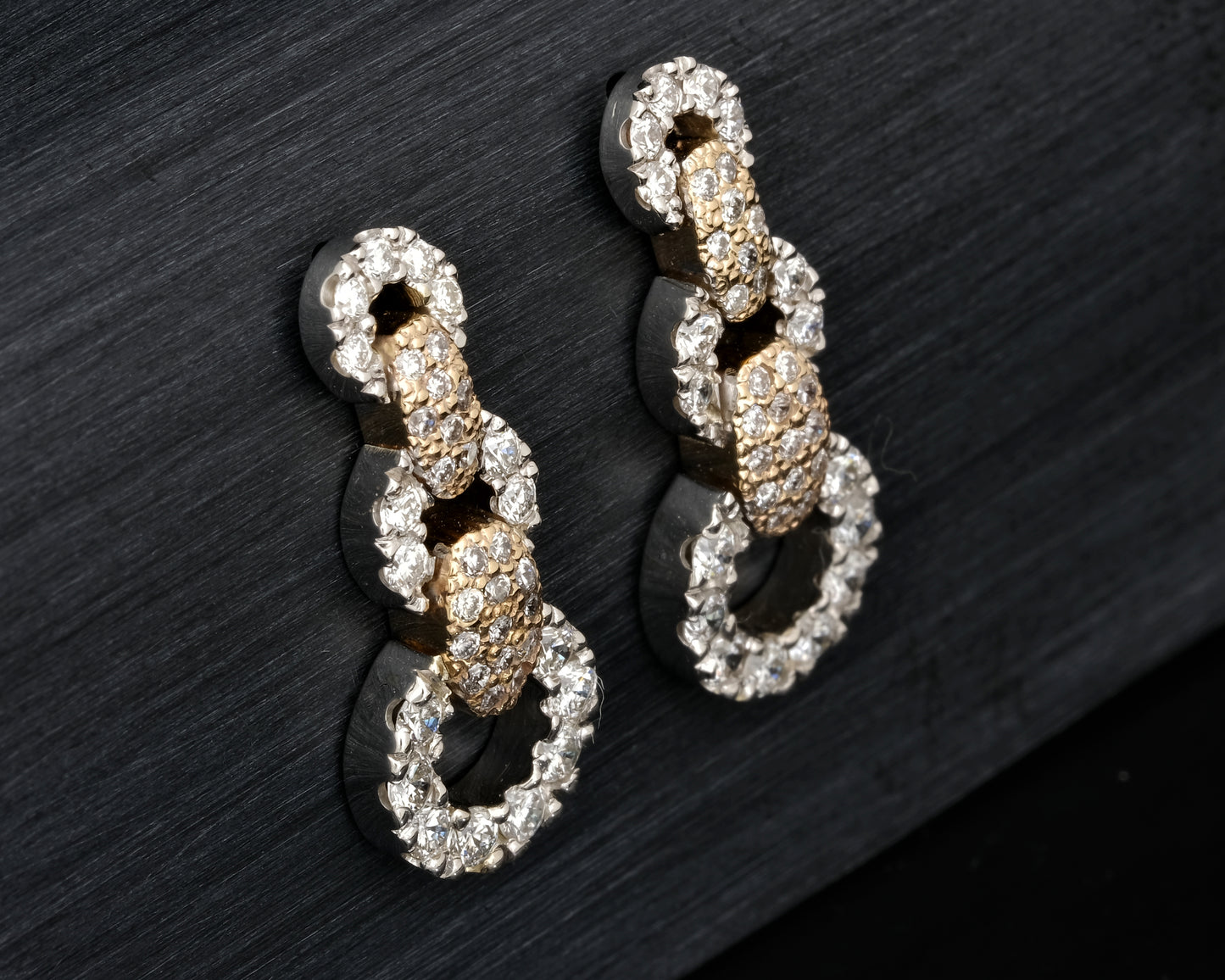 9ct Gold & Lab Grown Diamond Articulated Earrings
