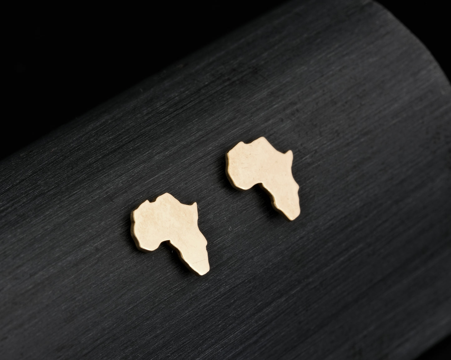 Small Gold Africa Ear Studs
