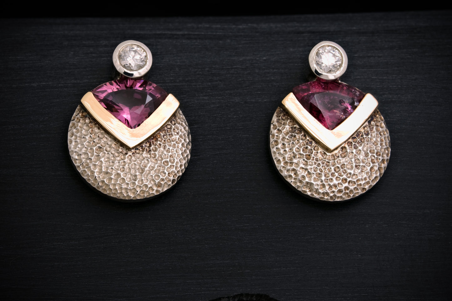 Tourmaline and Moissanite Stud Earrings