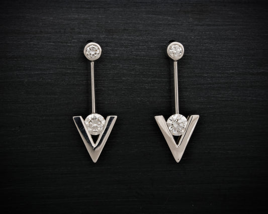 White Gold & Lab Grown Diamond Earrings
