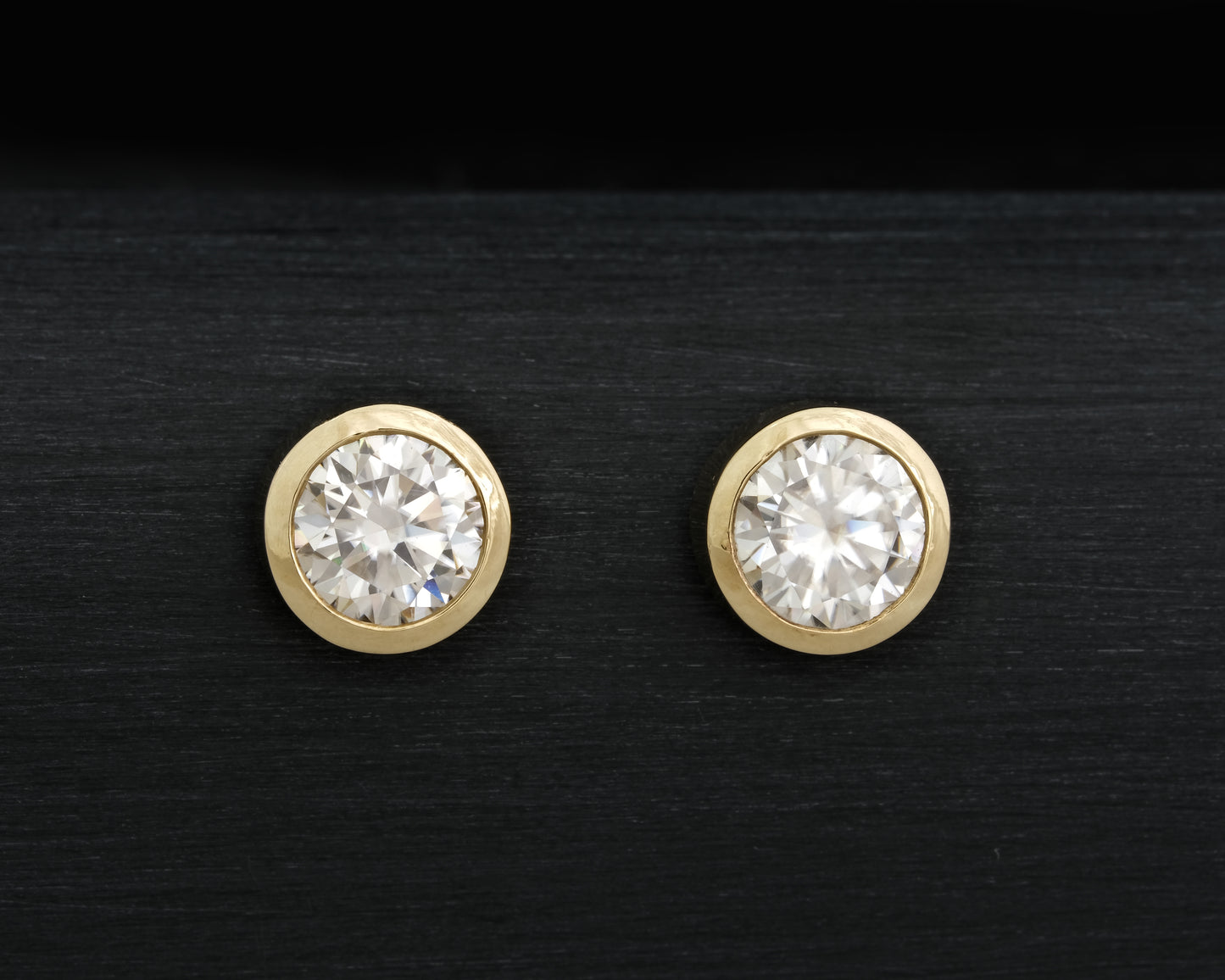 Gold Half Carat Moissanite Studs