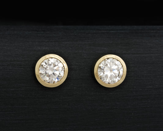 Gold Half Carat Moissanite Studs