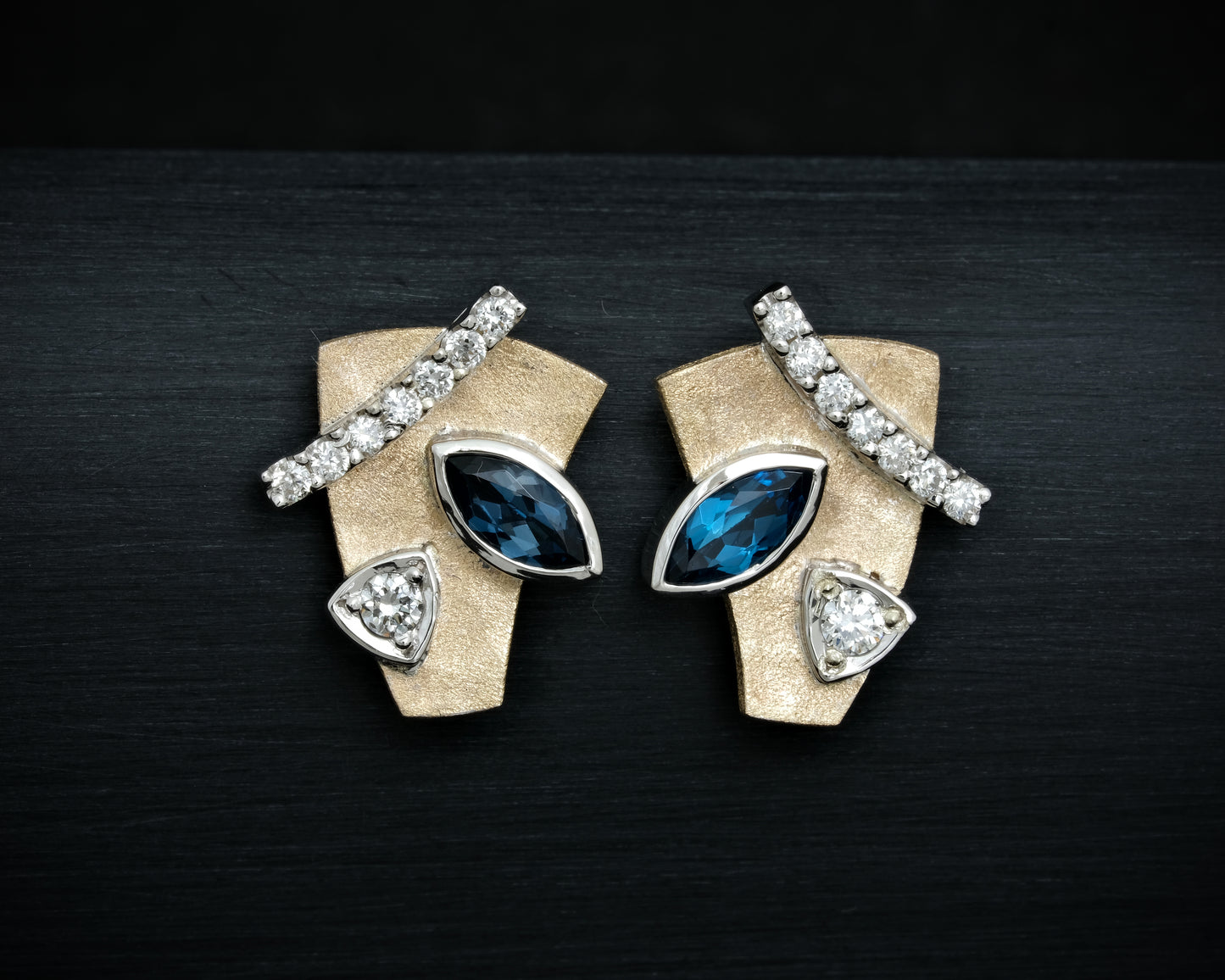 9ct Gold, Topaz & Lab Diamond Studs