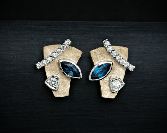 9ct Gold, Topaz & Lab Diamond Studs