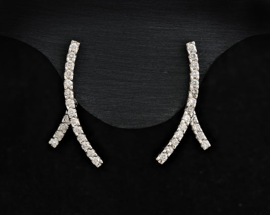 9ct White Gold & Lab Diamond Earrings