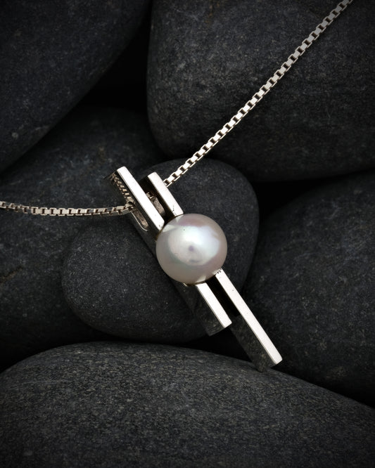 Silver and Pearl Birthstone Pendant