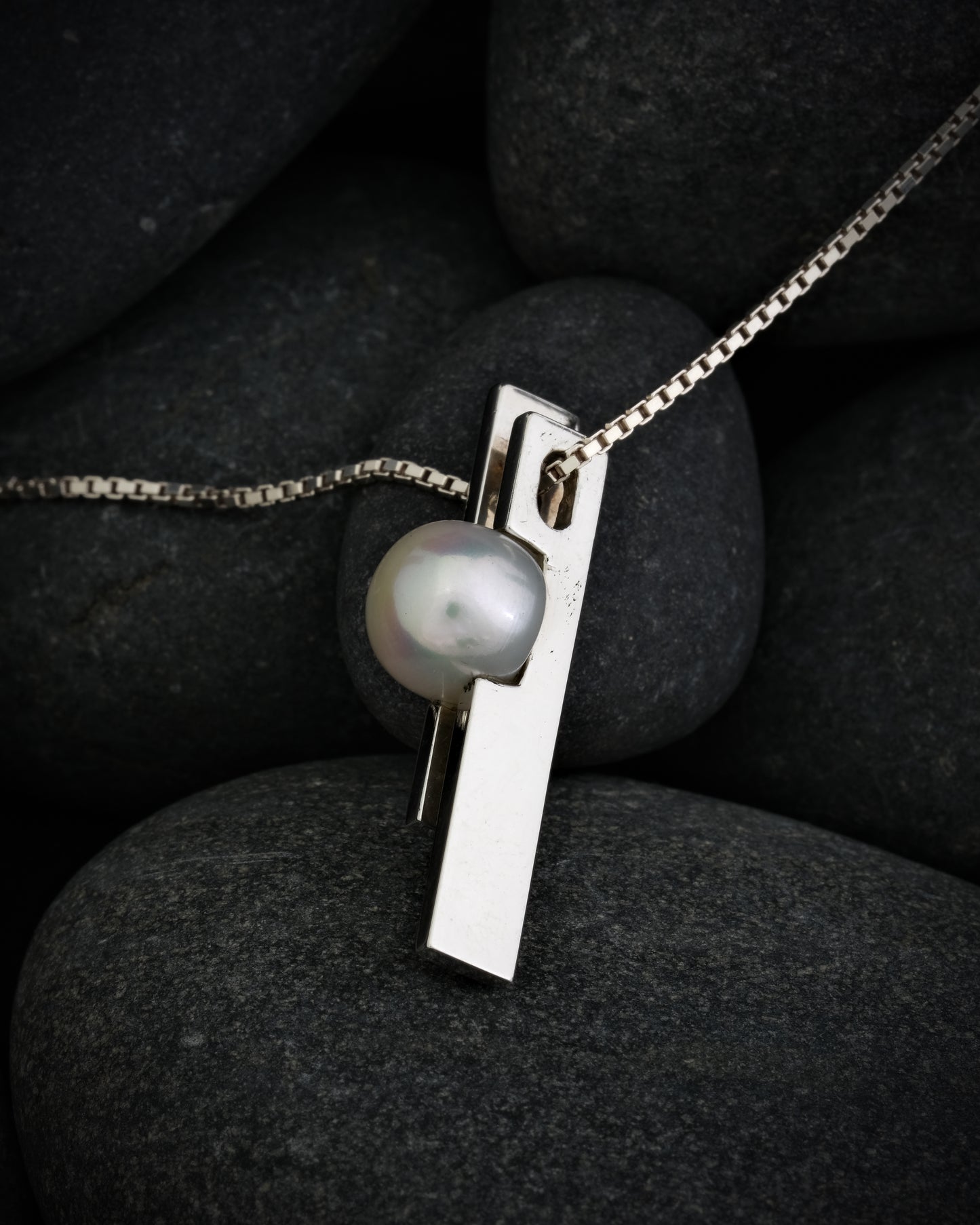 Silver and Pearl Birthstone Pendant