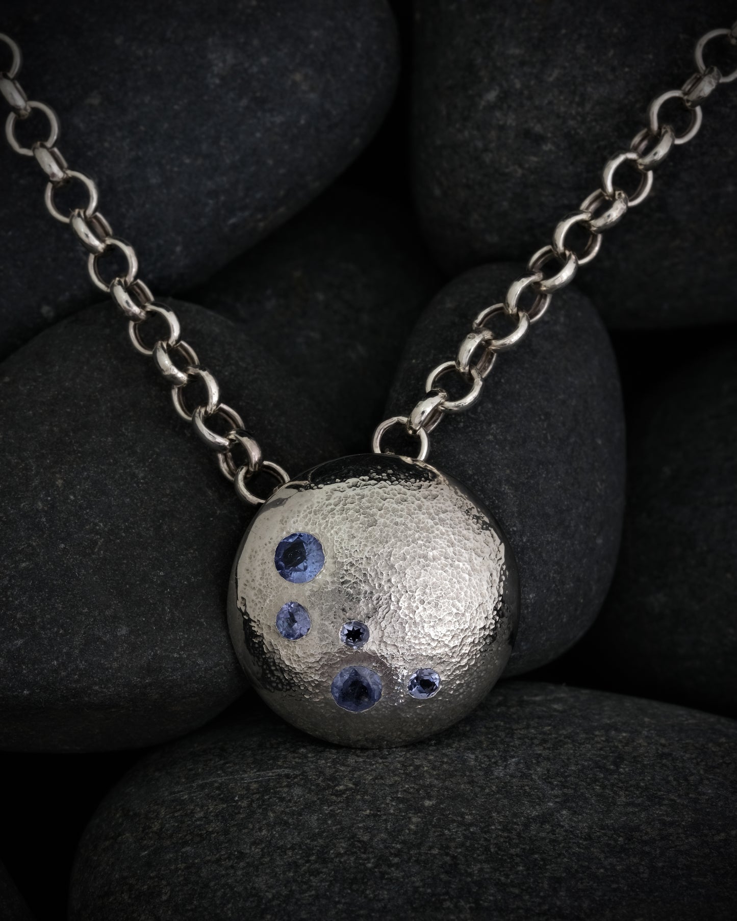 Silver and Tanzanite Birthstone Pendant
