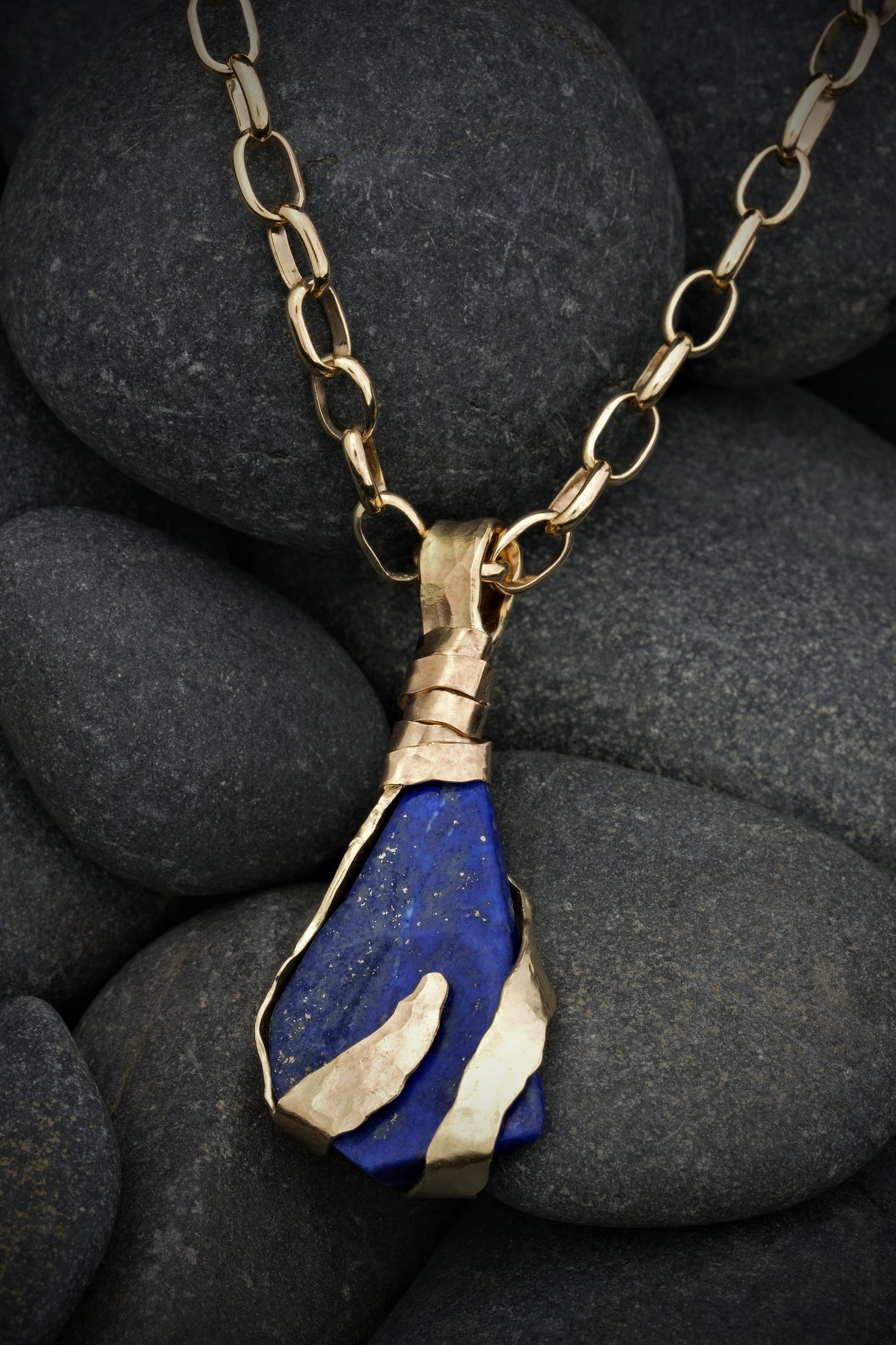 Gold Lapis Lazuli Pendant