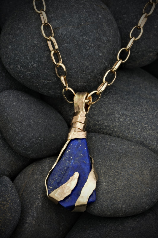 Gold Lapis Lazuli Pendant