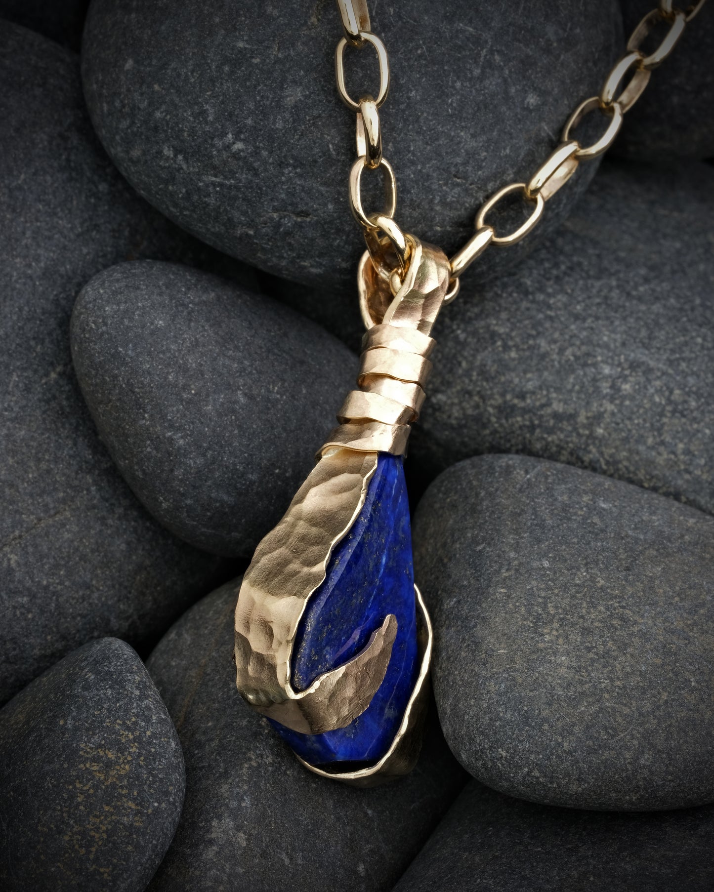 Gold Lapis Lazuli Pendant