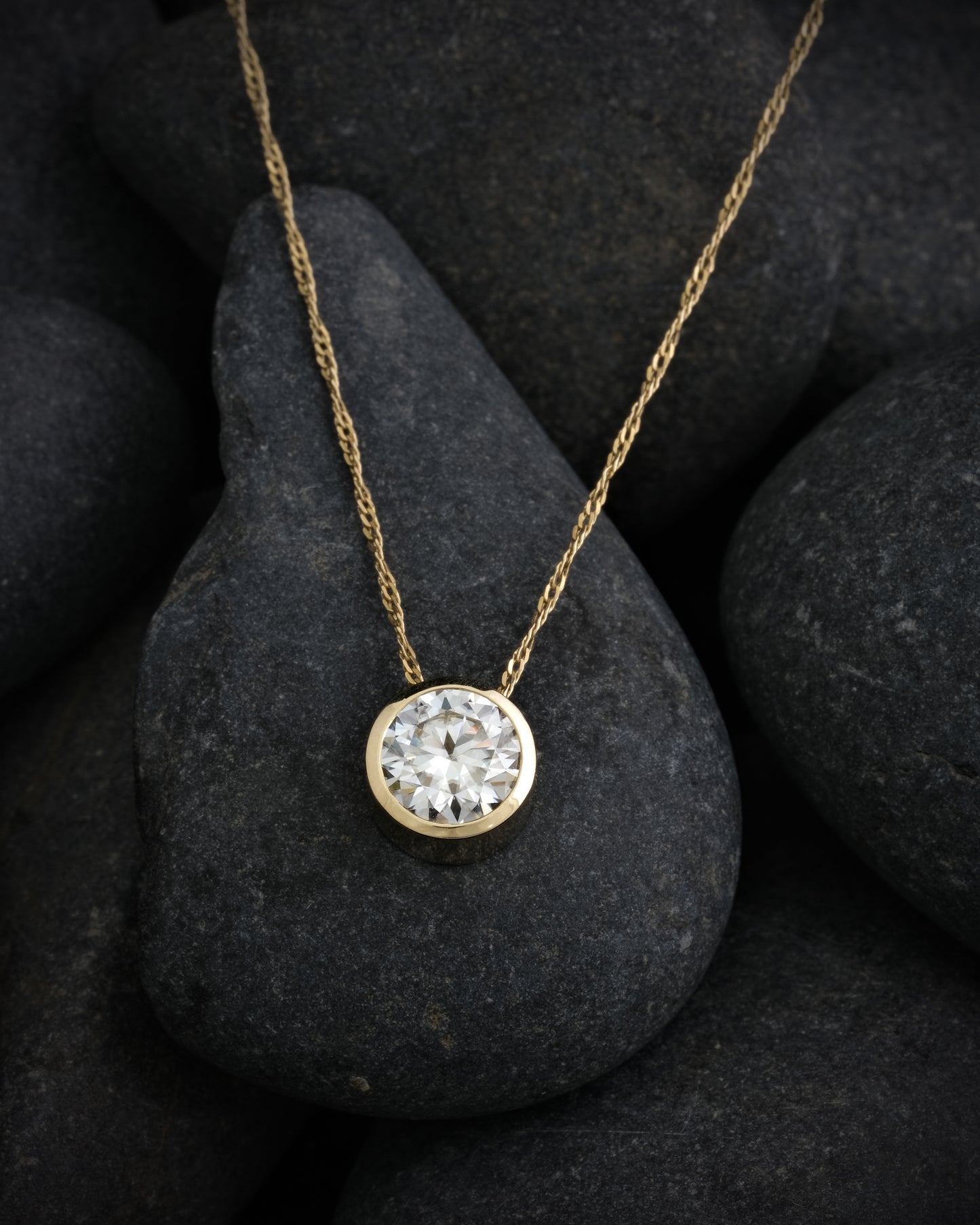 Moissanite Floating Pendant