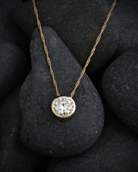 Moissanite Floating Pendant