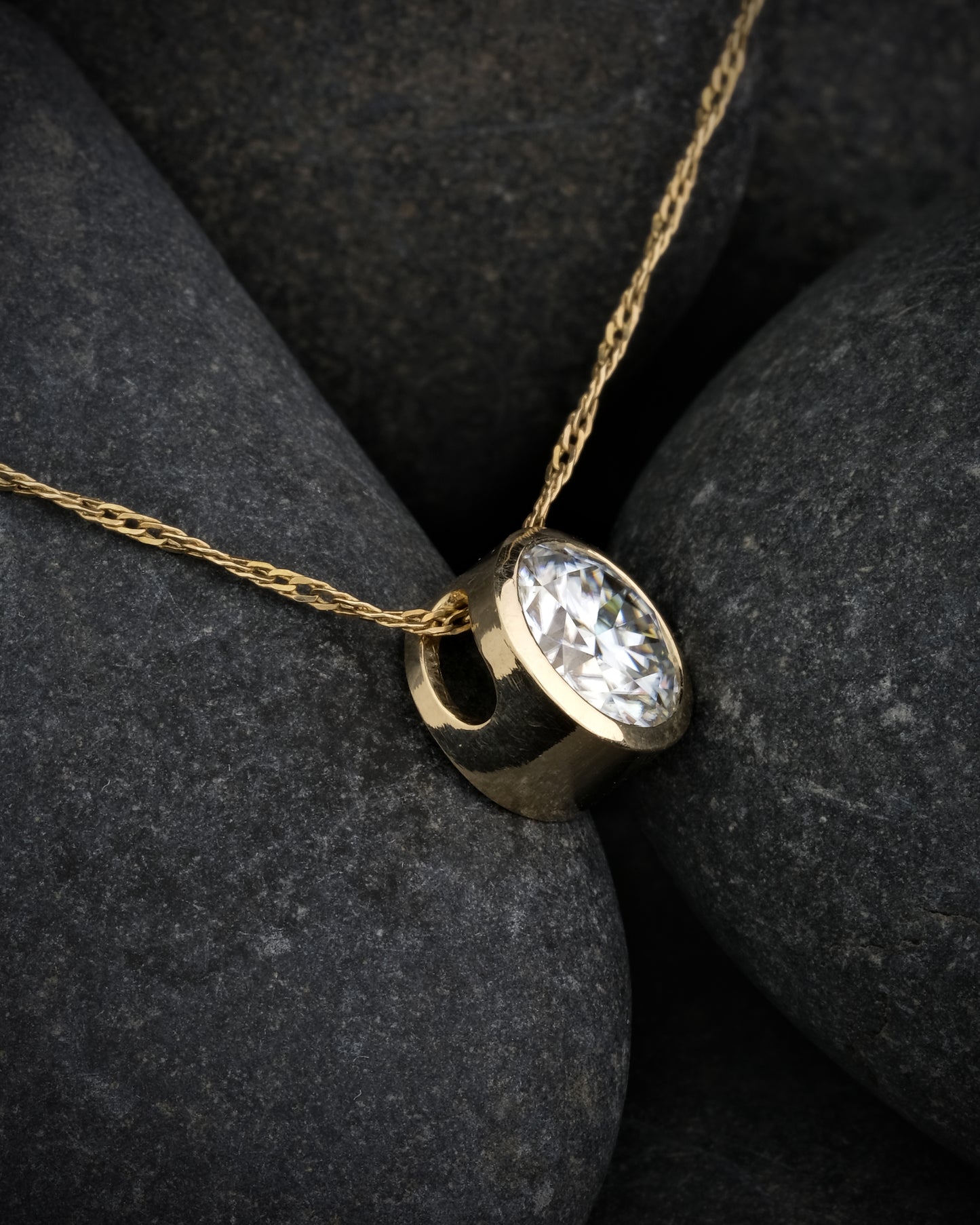 Moissanite Floating Pendant