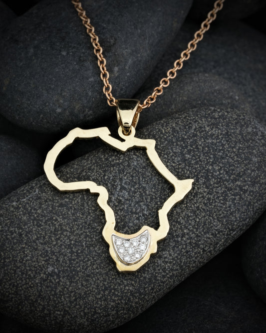 Gold and Diamond Africa Pendant