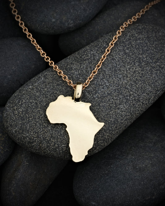 Solid Gold Africa Pendant