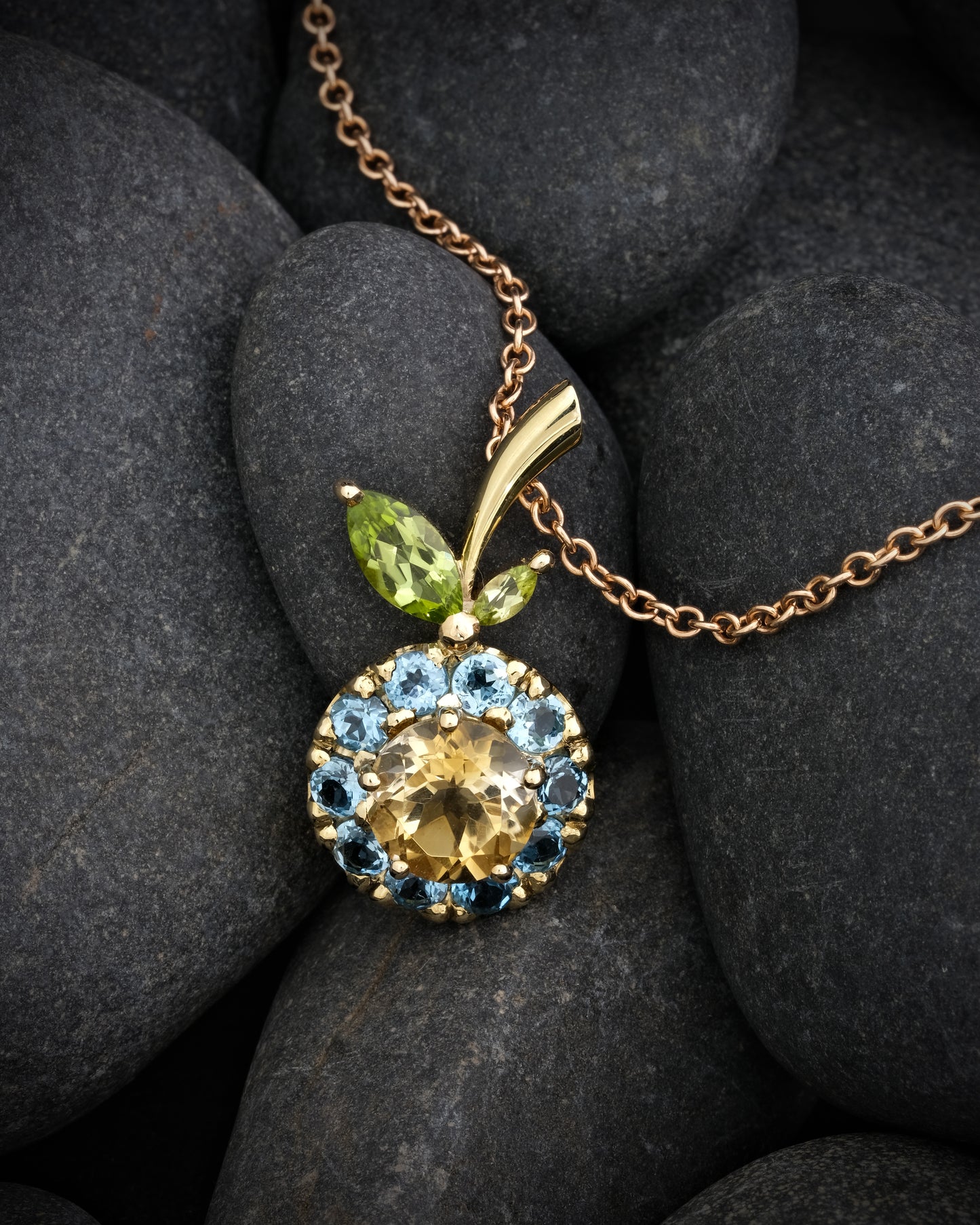 Gemstone Flower Pendant