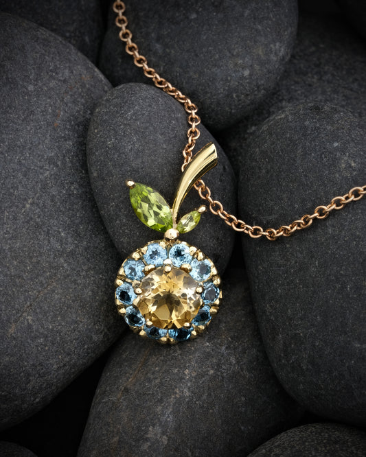 Gemstone Flower Pendant