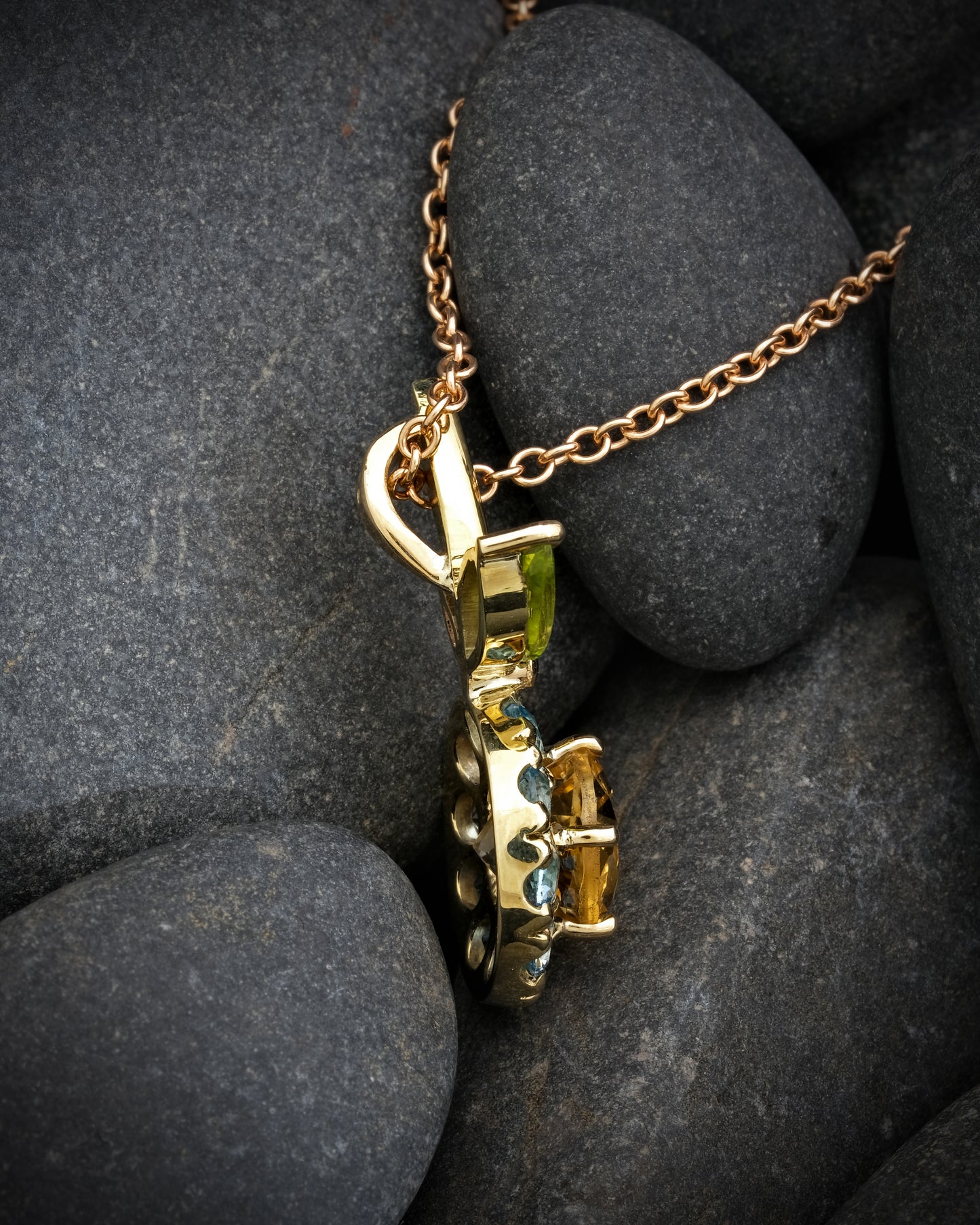Gemstone Flower Pendant