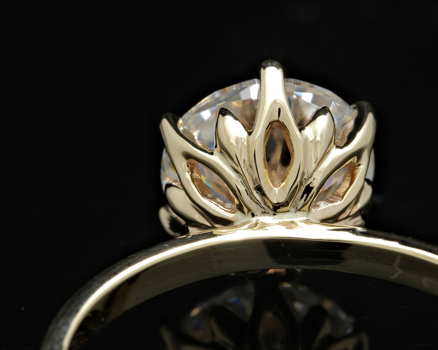 Gold and Moissanite Solitaire Ring