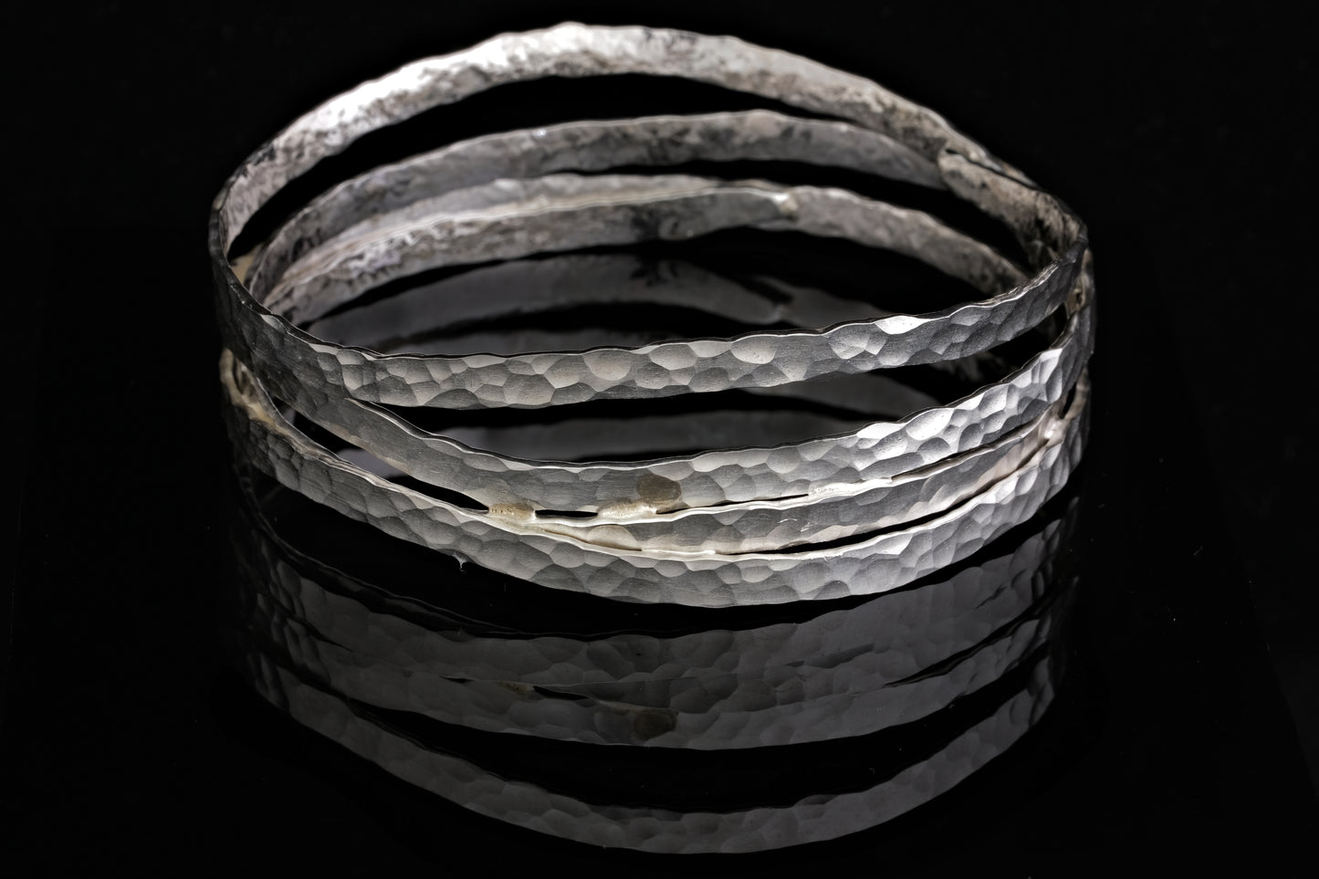Hammer Forged Silver Bangle