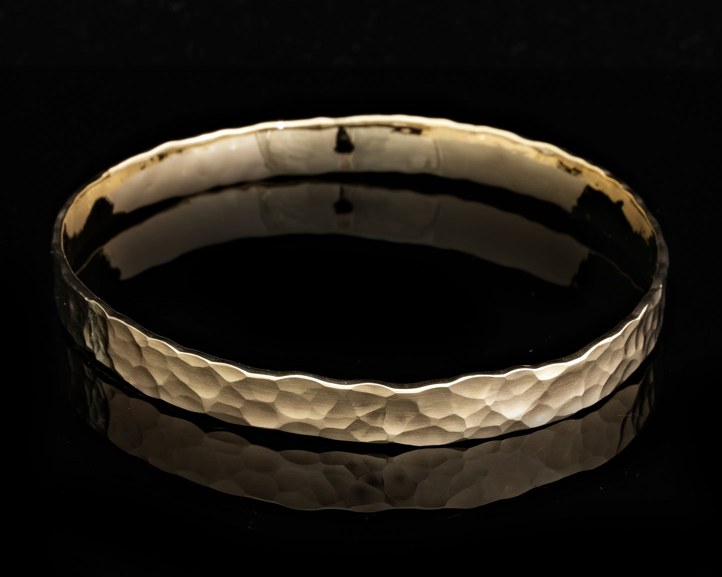 Gold Hammer Forged Bangle