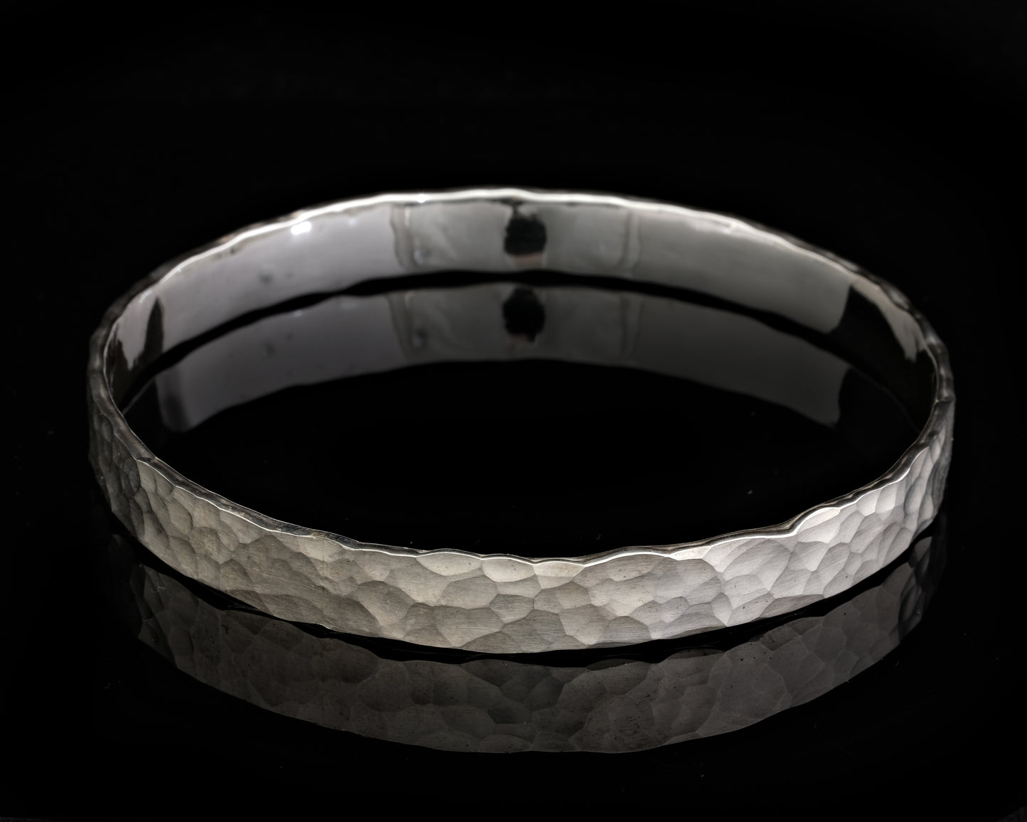 Hammer Forged Silver Bangle