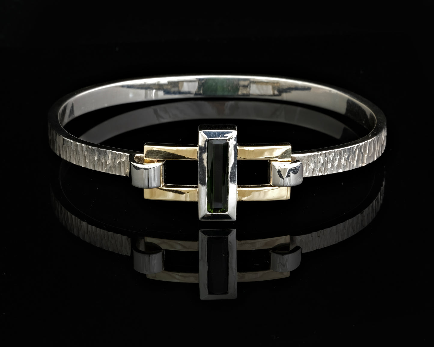 Green Tourmaline Tension Bangle