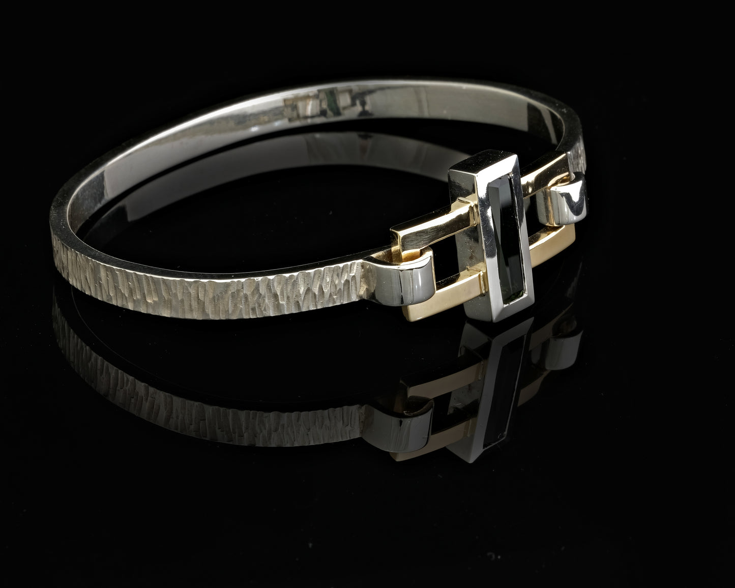 Green Tourmaline Tension Bangle
