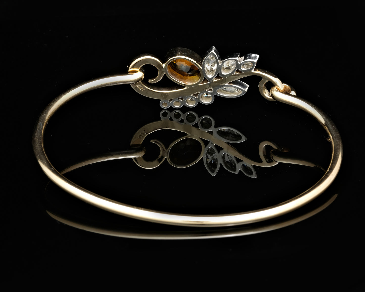 Tourmaline, Diamond and Gold Bangle