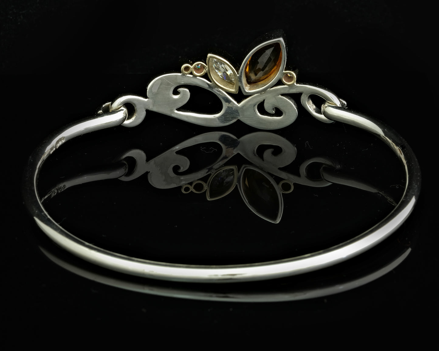 Citrine and Moissanite Tension Bangle