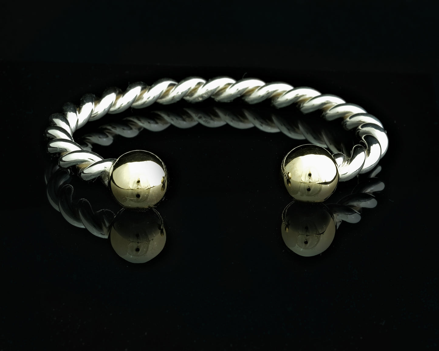 Silver and Gold Wrist Torque