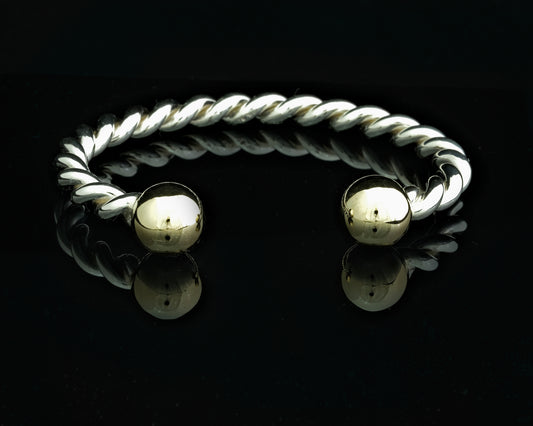 Silver and Gold Wrist Torque
