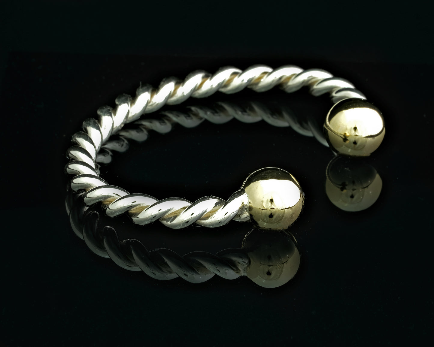 Silver and Gold Wrist Torque