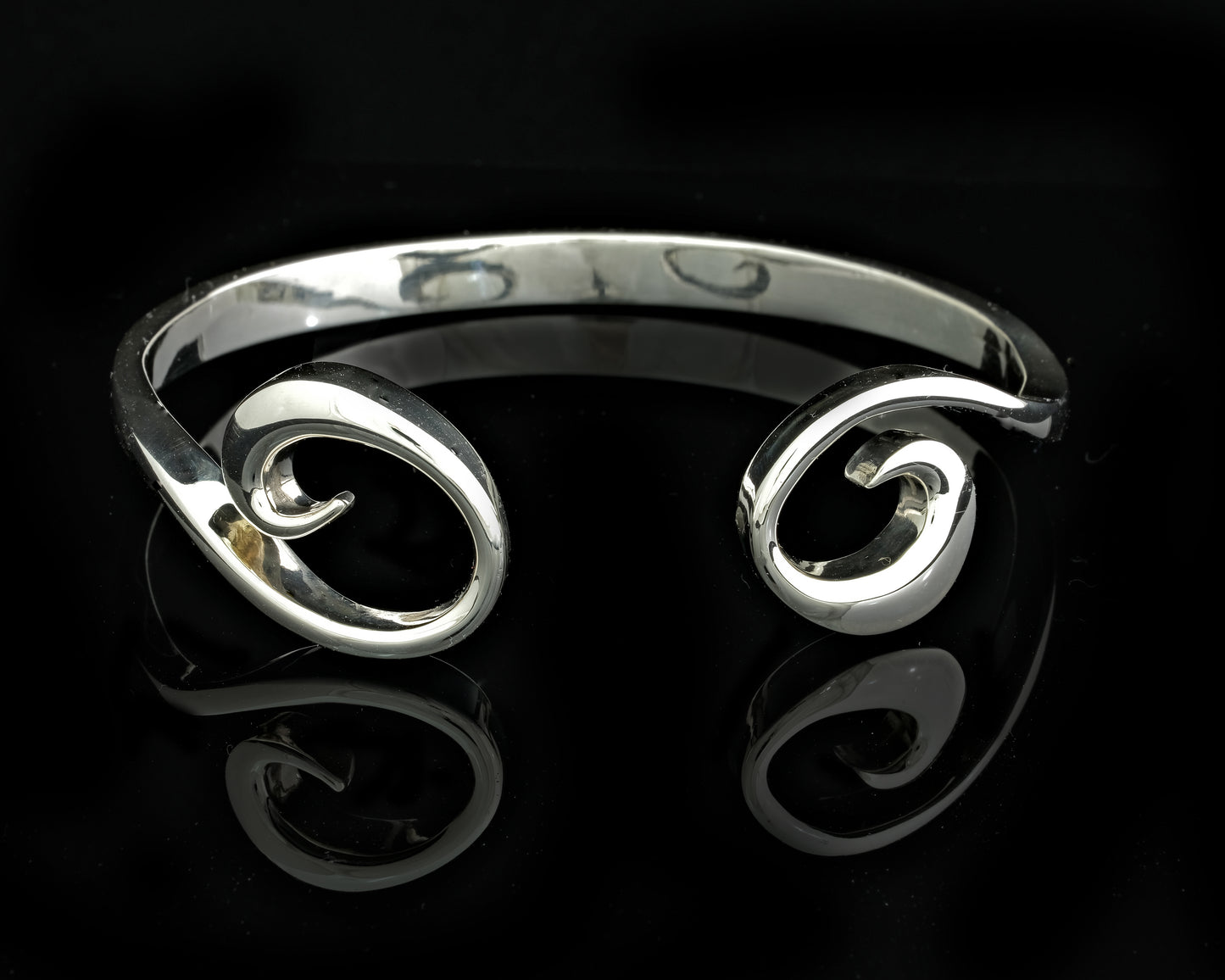 Forged Silver Cuff Bangle