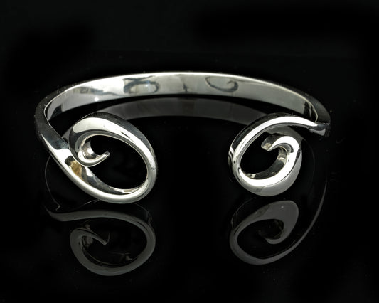 Forged Silver Cuff Bangle