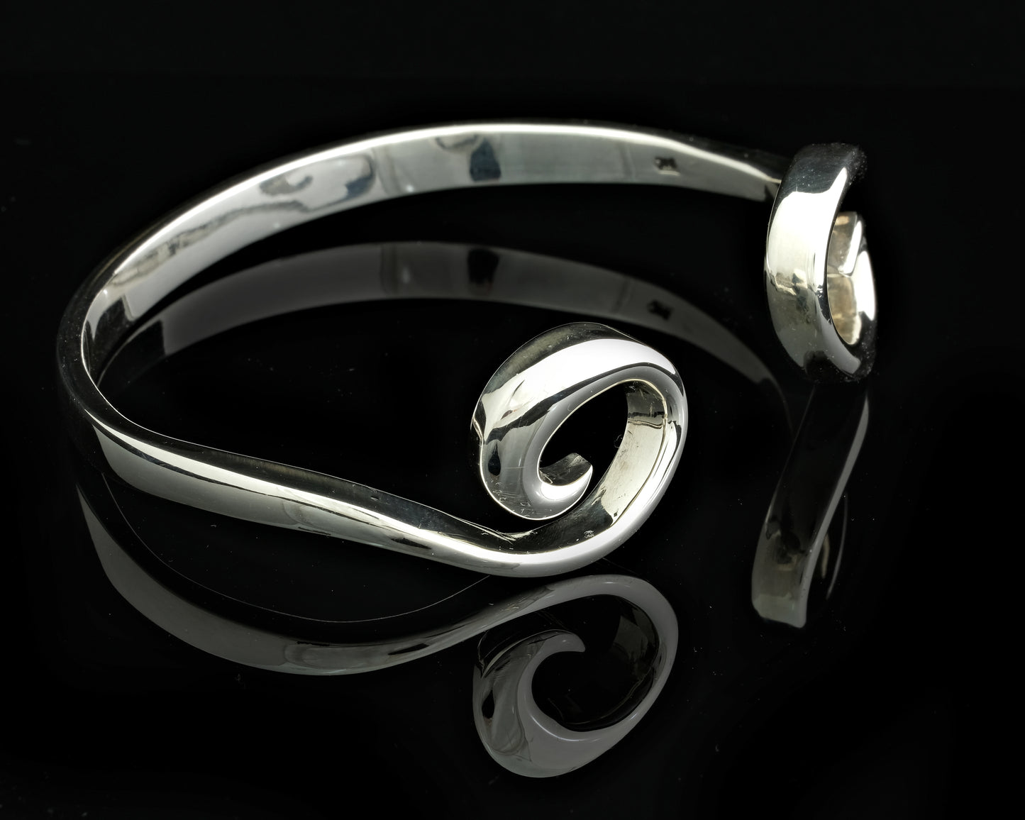 Forged Silver Cuff Bangle