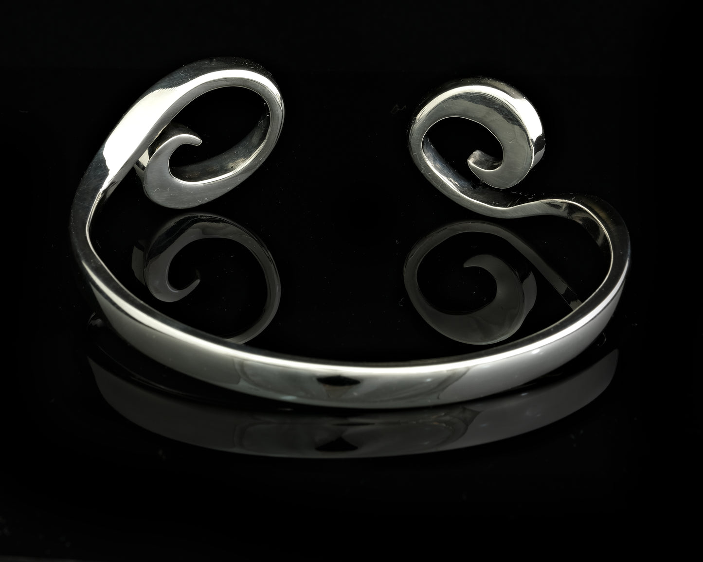 Forged Silver Cuff Bangle
