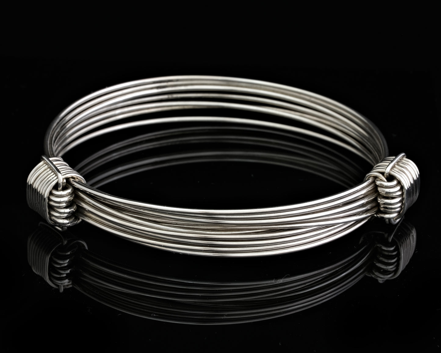 Silver Ethnic Wire Bangle