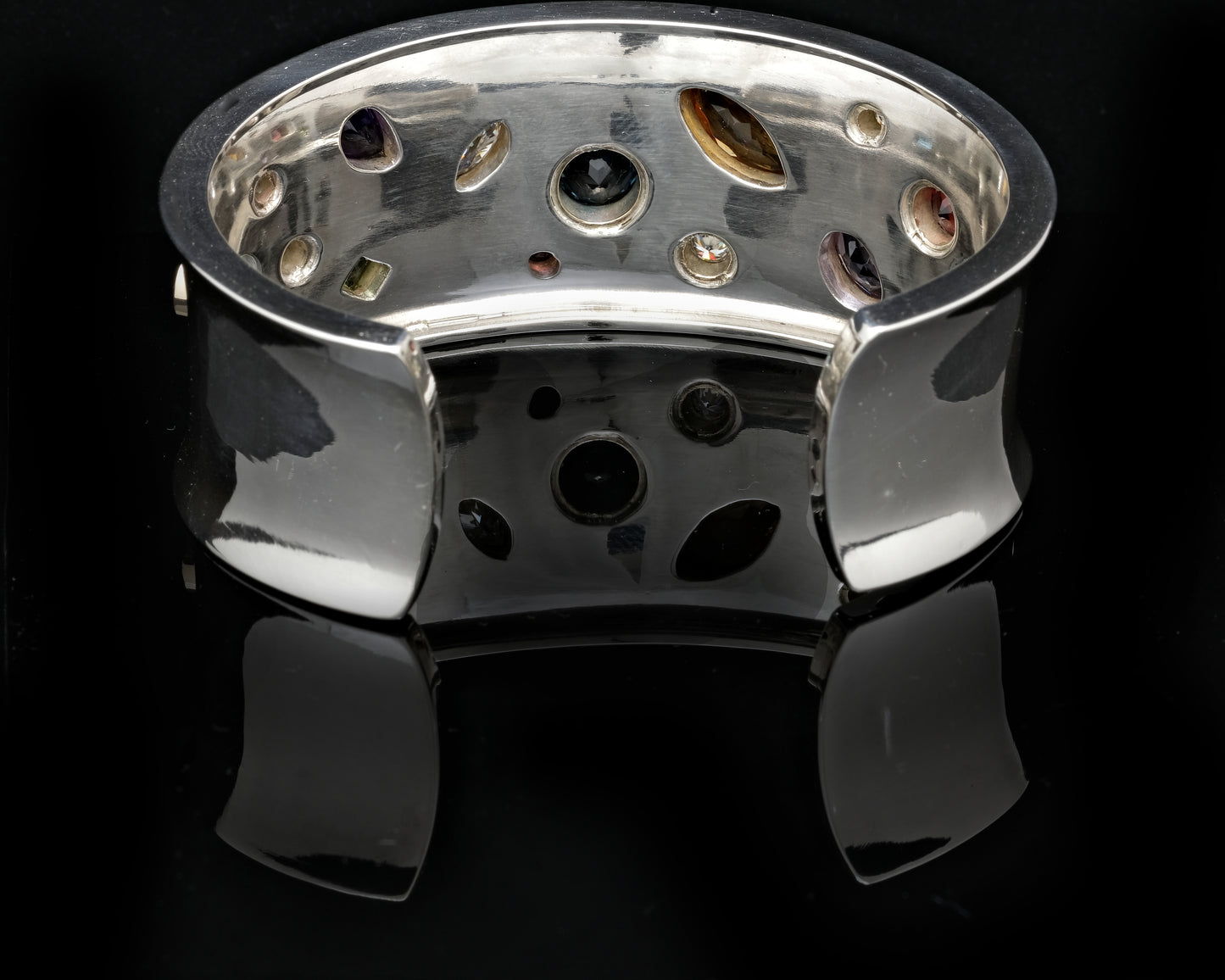 Coloured Stone Cuff Bangle