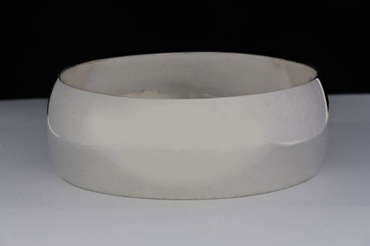 Wide Silver Domed Bangle