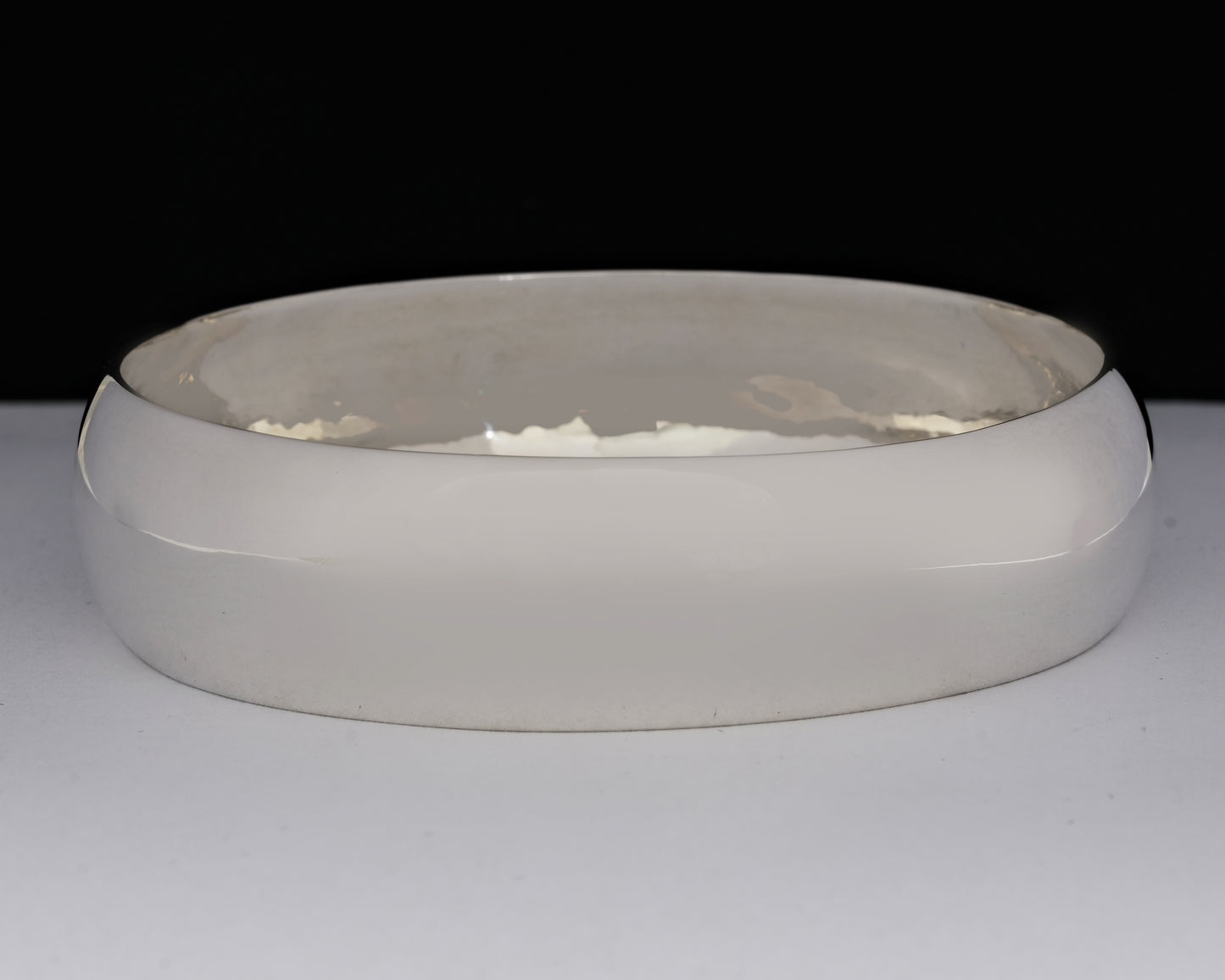 Heavy Silver Domed Bangle