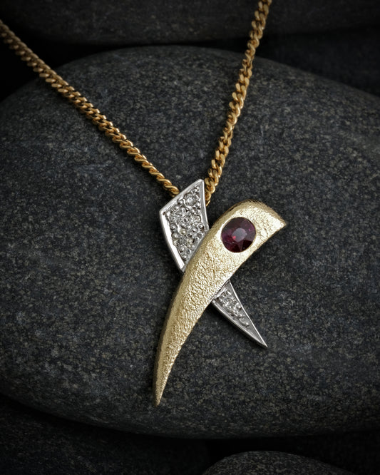 9ct Ruby & Diamond Pendant