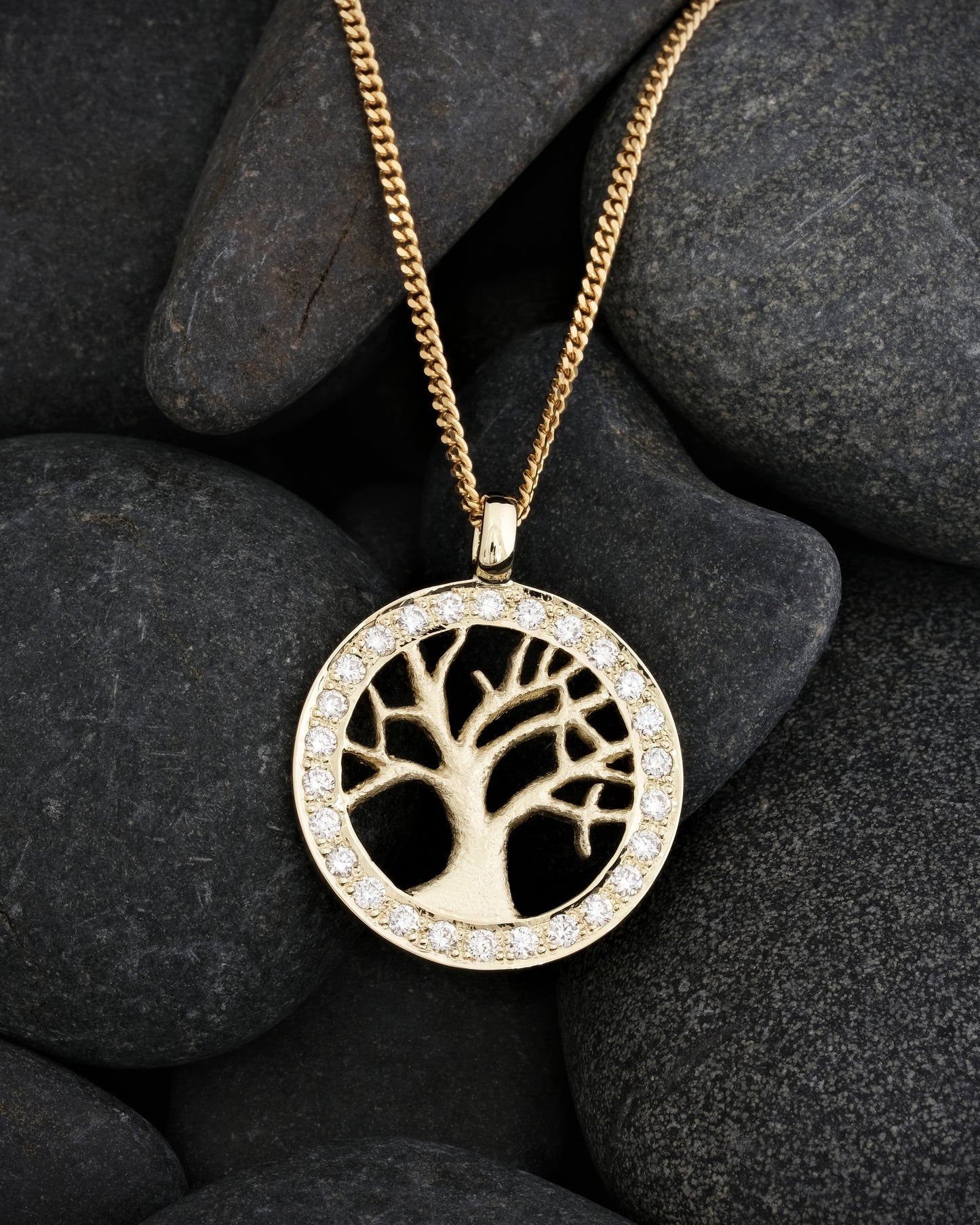 Gold Tree of Life Pendant with Lab Grown Diamonds