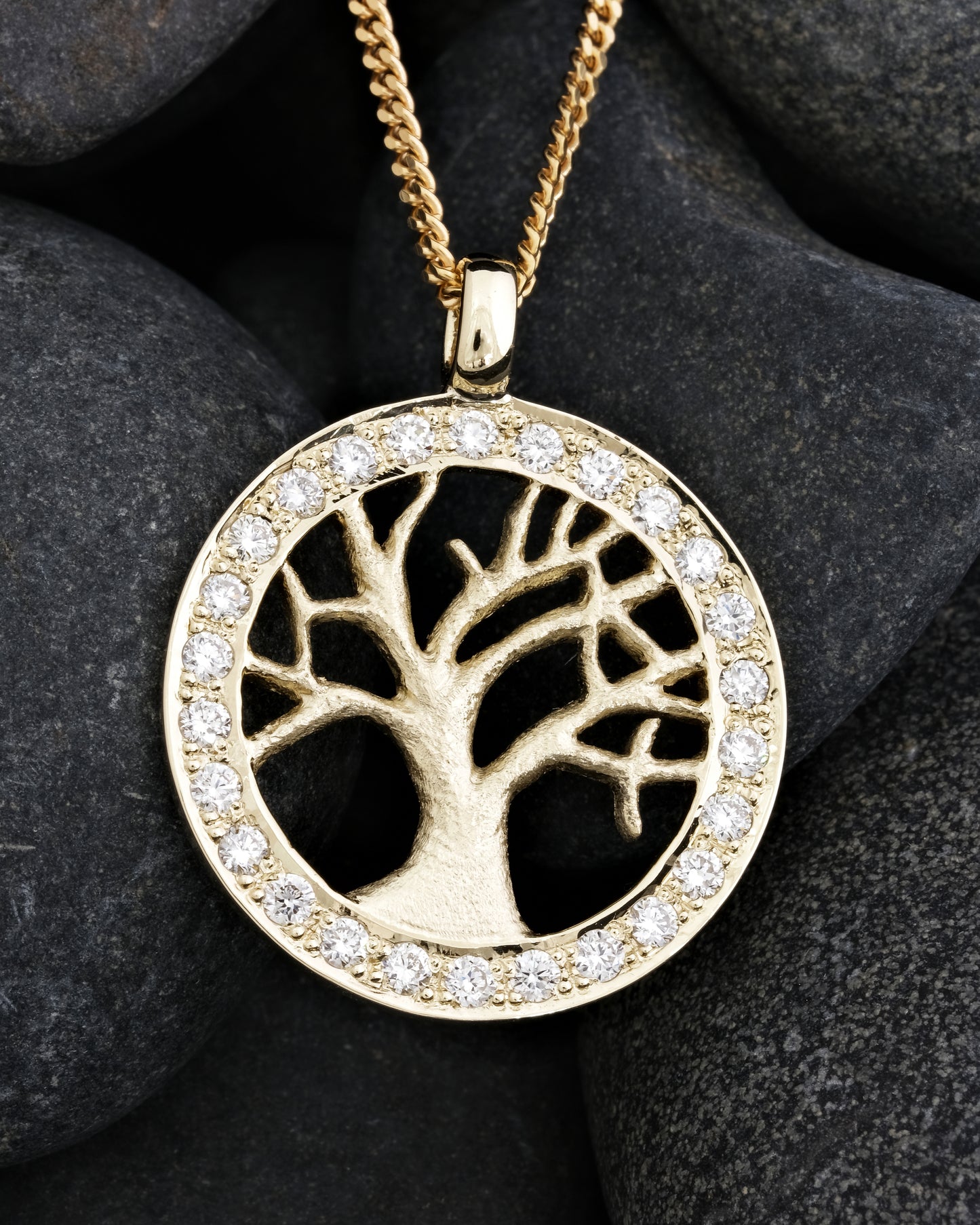 Gold Tree of Life Pendant with Lab Grown Diamonds