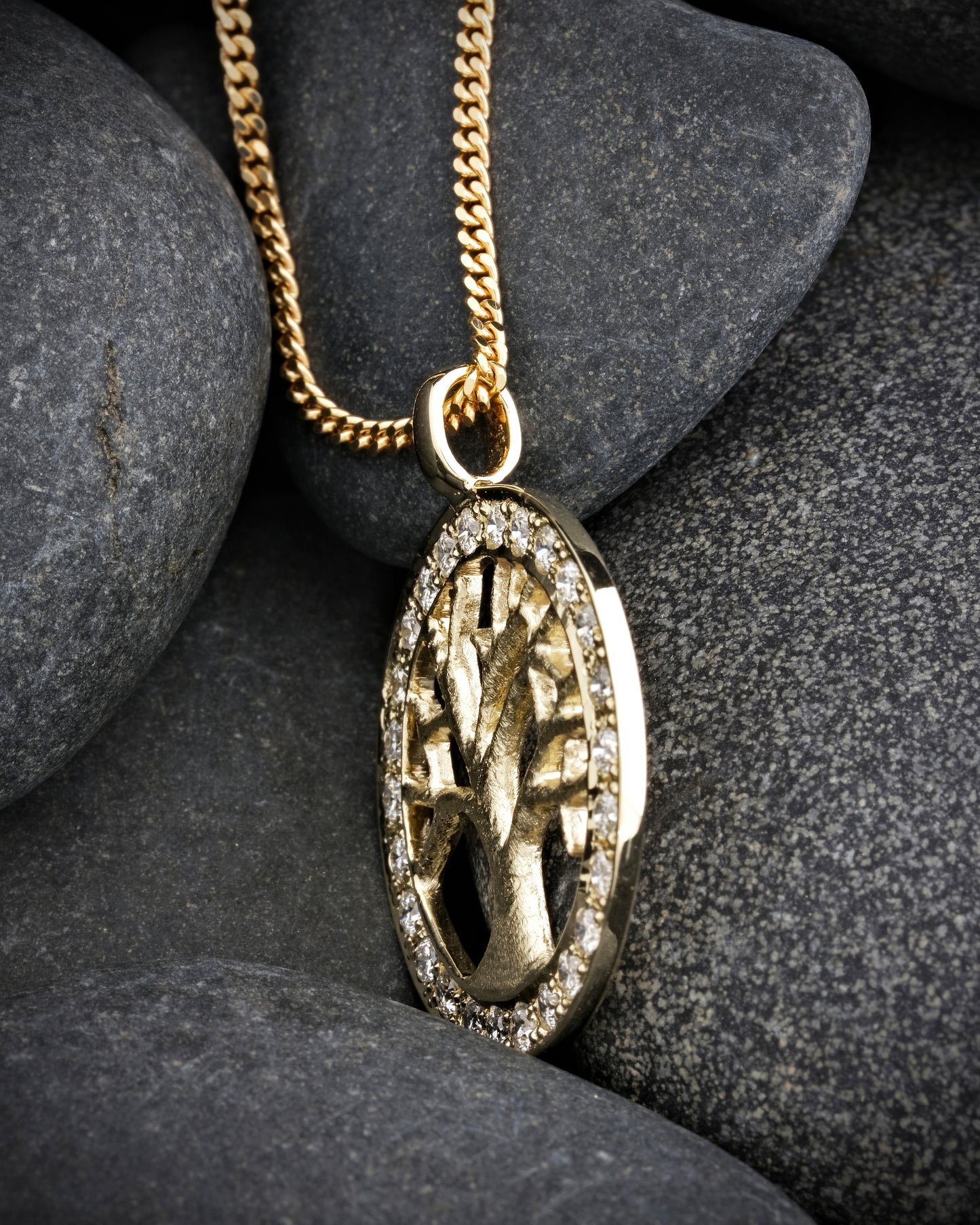 Gold Tree of Life Pendant with Lab Grown Diamonds