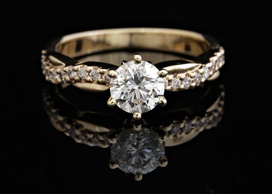 9ct Yellow Gold and Lab Grown Diamond Ring
