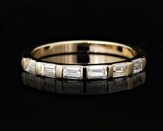 9ct Yellow Gold and Baguette Cut Lab Grown Diamond Eternity Ring