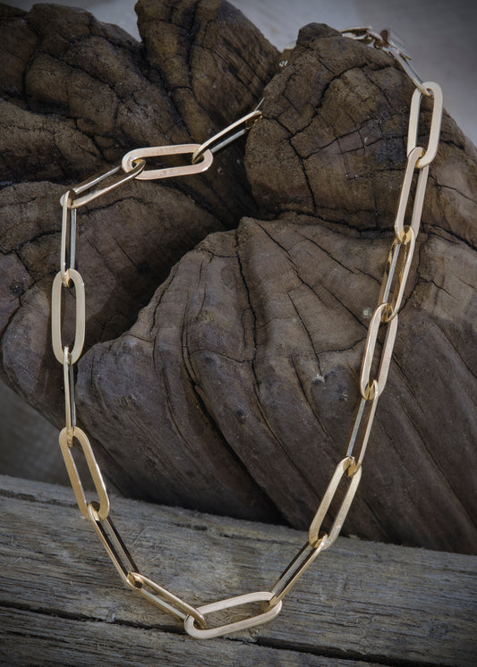 9ct Yellow Gold Paperclip Bracelet
