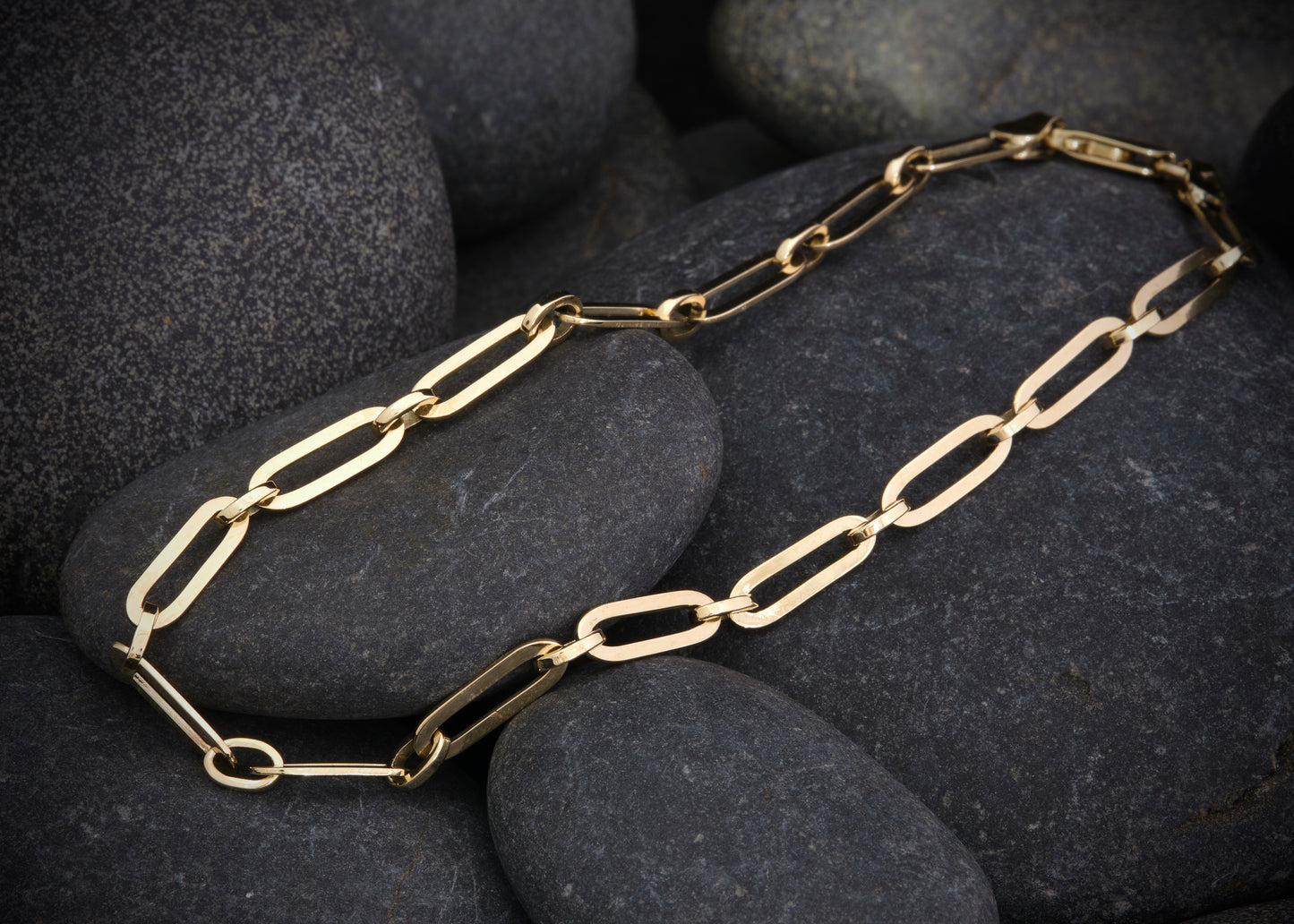 9ct Yellow Gold Flat Paperclip Bracelet